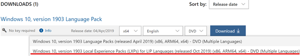 Windows 10 1909 – Use LXP in Task Sequence